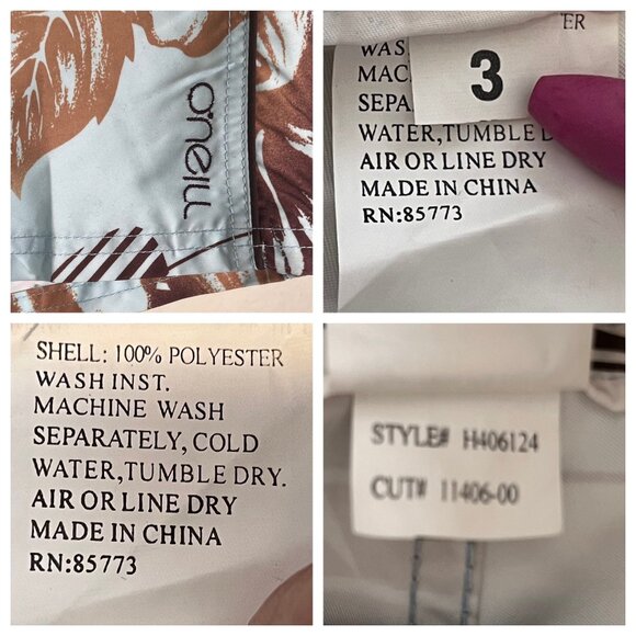 NWT ONeill Mens Floral Print Boardshorts Size 3 Swimwear Cargo Pocket - Picture 12 of 15